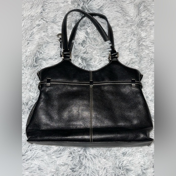 The Sak Pebble Leather Top Handle Contrast Stitch Pink Gingham Lining Handbag - Picture 4 of 8